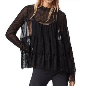AllSaints Brielle Lace Top Size 4 NWT